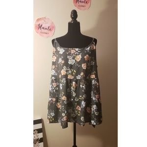 Floral Cross-back Babydoll Tank NWT